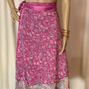 Double Layer Reversible Silk Wrap Skirt/Dress